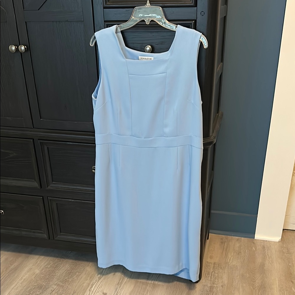 Pendleton Blue Sleeveless Sheath Dress, size 18